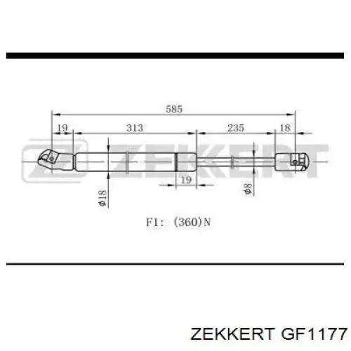 Купити GF1177 Zekkert Амортизатор двері багажника