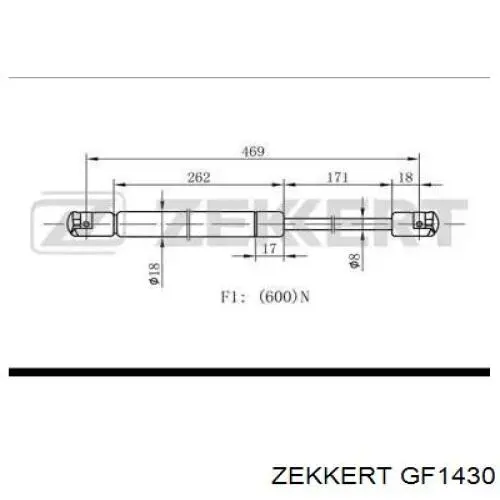 Купити GF1430 Zekkert Амортизатор двері багажника