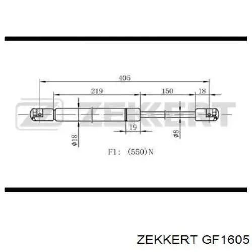 Амортизатор двері задньої Zekkert GF1605 ціна, від 6.33 USD
