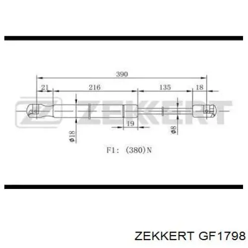 Купити GF1798 Zekkert Амортизатор двері багажника