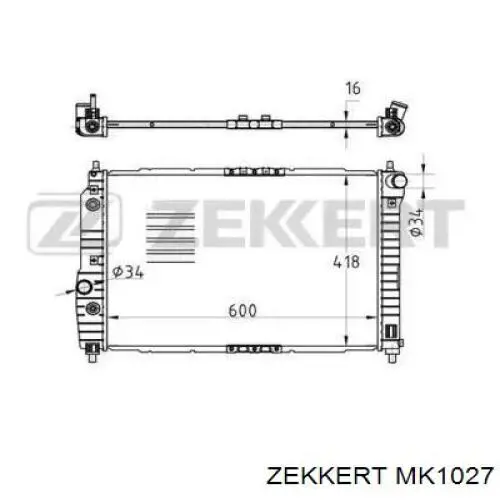 Радіатор охолодження двигуна MK1027 Zekkert