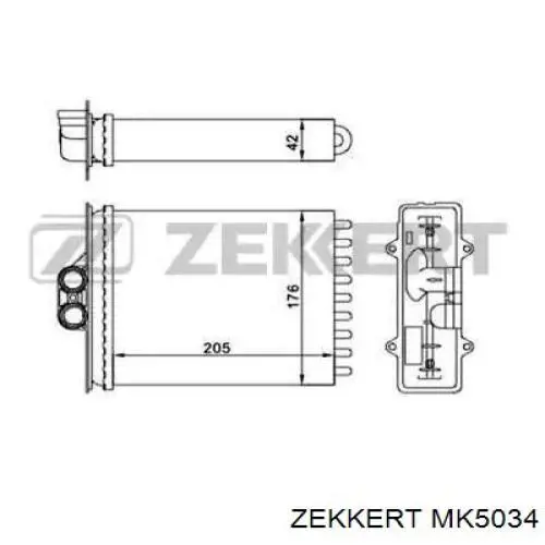 Радіатор пічки (обігрівача) Zekkert MK5034 ціна, від 16.69 USD