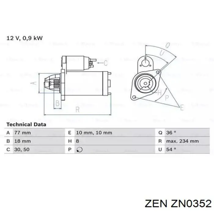 Купити ZN0352 ZEN Бендикс стартера