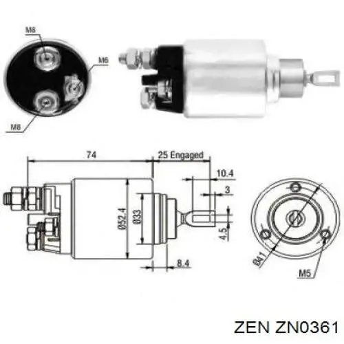 Купити ZN0361 ZEN Бендикс стартера
