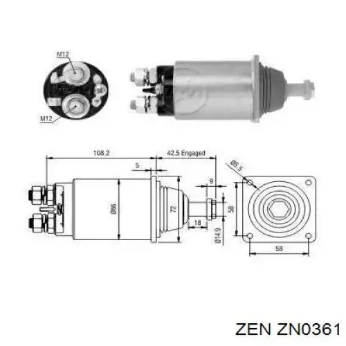 Бендикс стартера ZN0361 ZEN