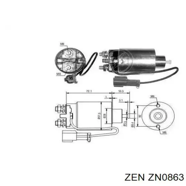 Купити ZN0863 ZEN Бендикс стартера