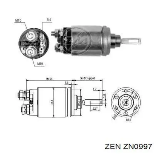 ZN0997 ZEN Привід стартера бендикс