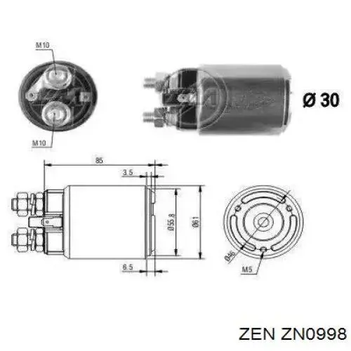 ZN0998 ZEN Привід стартера бендикс