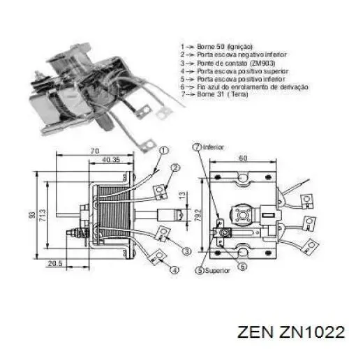 Купити ZN1022 ZEN Бендикс стартера