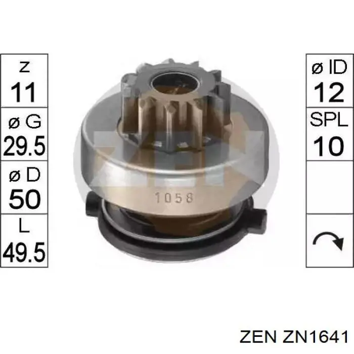 ZN1641 ZEN Привід стартера бендикс