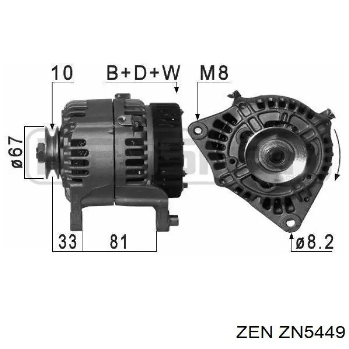 Шків генератора ZN5449 ZEN