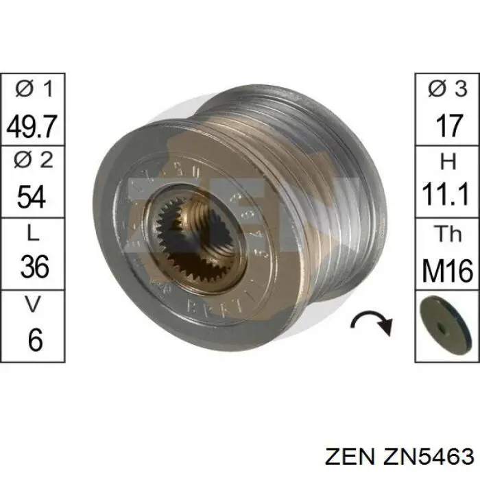 Інерційний шків ZEN ZN5463 ціна, від 26.26 USD