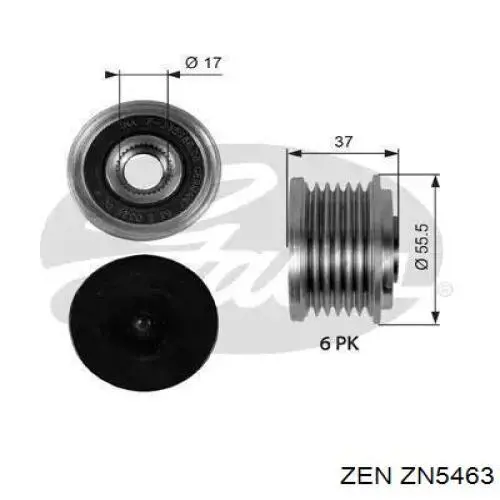 Шків генератора ZN5463 ZEN