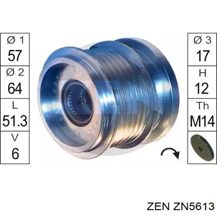 Шків генератора ZN5613 ZEN