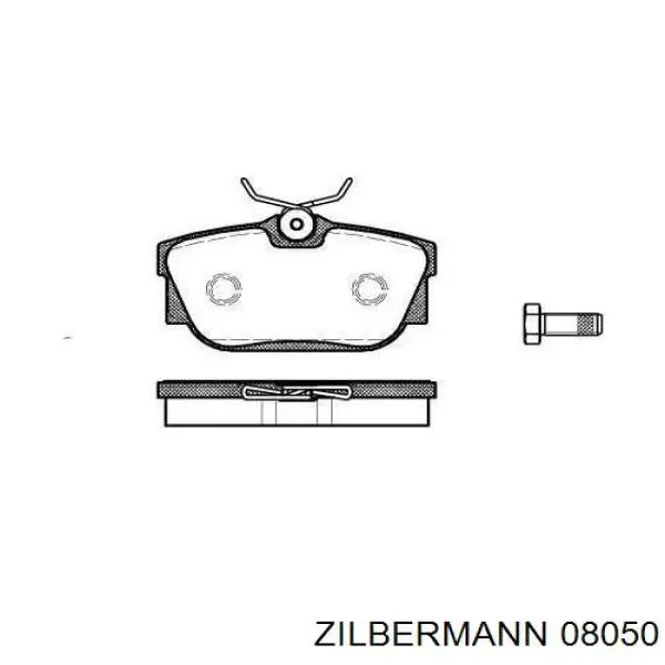 Передні тормозні колодки 08050 Zilbermann