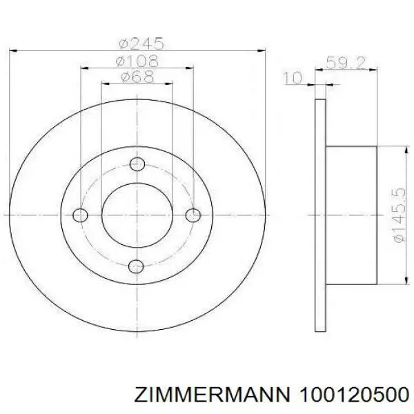 Гальмівні диски 100120500 Zimmermann