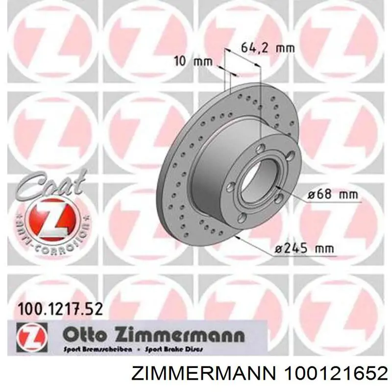 Гальмівні диски передні 100121652 Zimmermann