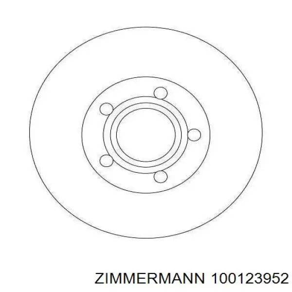 Купити 100123952 Zimmermann Диск заднього гальма