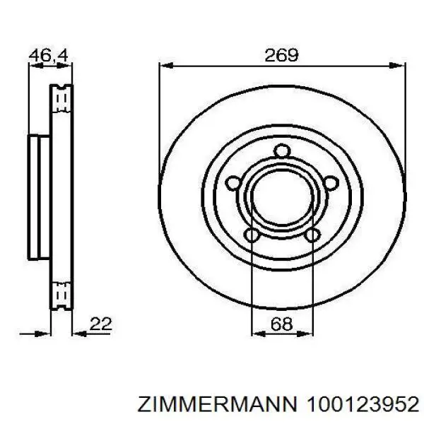 Задні дискові гальма Zimmermann 100123952 ціна, від 42.52 USD