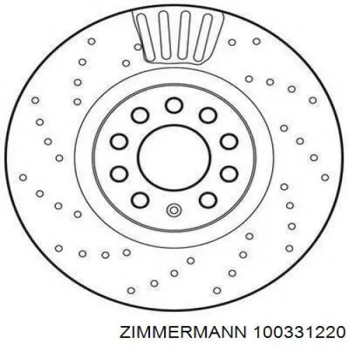 Диск переднього гальма Zimmermann 100331220 ціна, від 61.52 USD