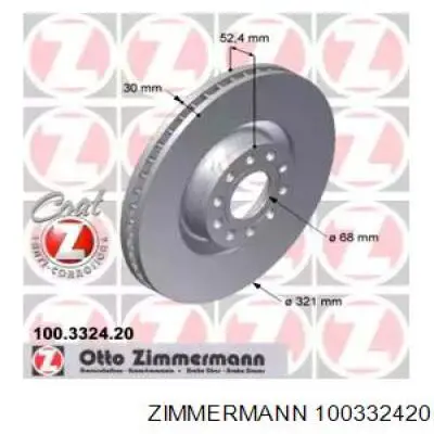 100332420 Zimmermann диск гальмівний передній