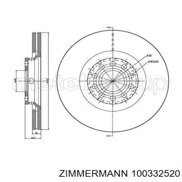 100332520 Zimmermann Гальмо дискове переднє