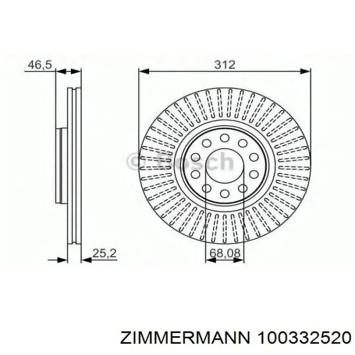 Купити 100332520 Zimmermann Ротор гальмівний