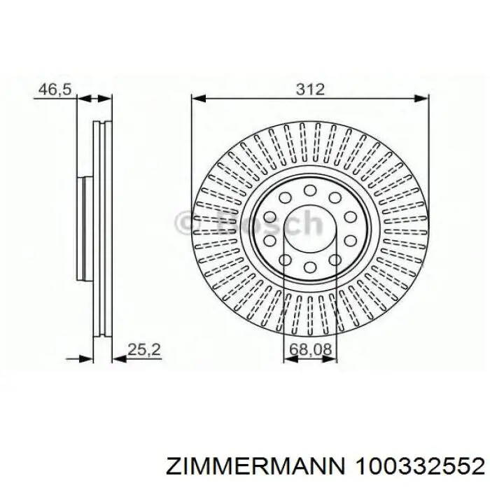 Купити 100332552 Zimmermann Ротор гальмівний