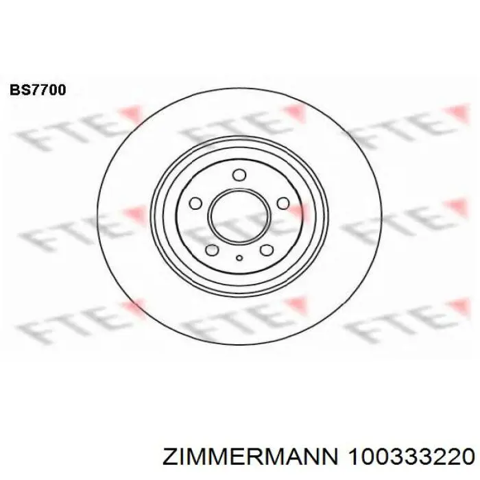 Купити 100333220 Zimmermann Ротор гальмівний