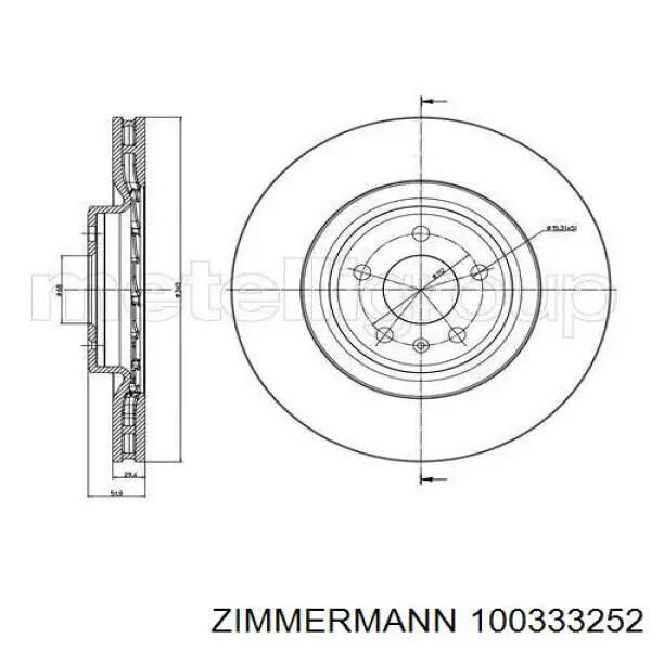 Гальмівні диски передні 100333252 Zimmermann