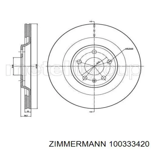 Гальмівні диски 100333420 Zimmermann