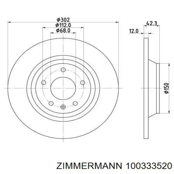 Задні дискові гальма Zimmermann 100333520 ціна, від 41.99 USD