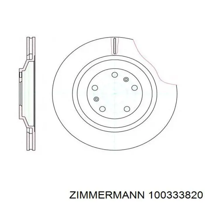 Купити 100333820 Zimmermann Диск заднього гальма