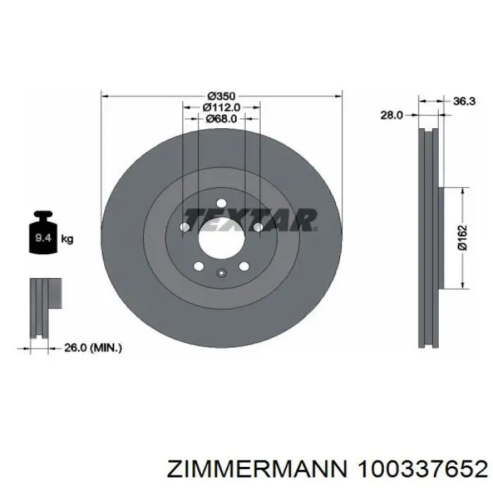 100337652 Zimmermann Дискові гальма