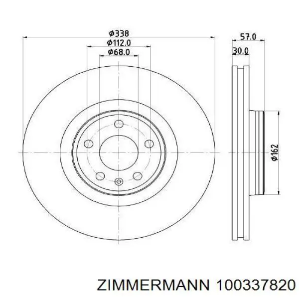 Купити 100337820 Zimmermann Ротор гальмівний
