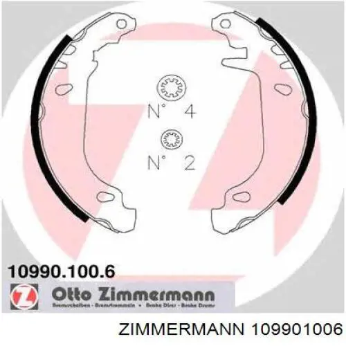 109901006 Zimmermann колодки гальмові задні, барабанні
