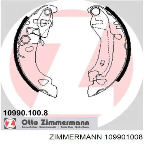109901008 Zimmermann колодки гальмові задні, барабанні