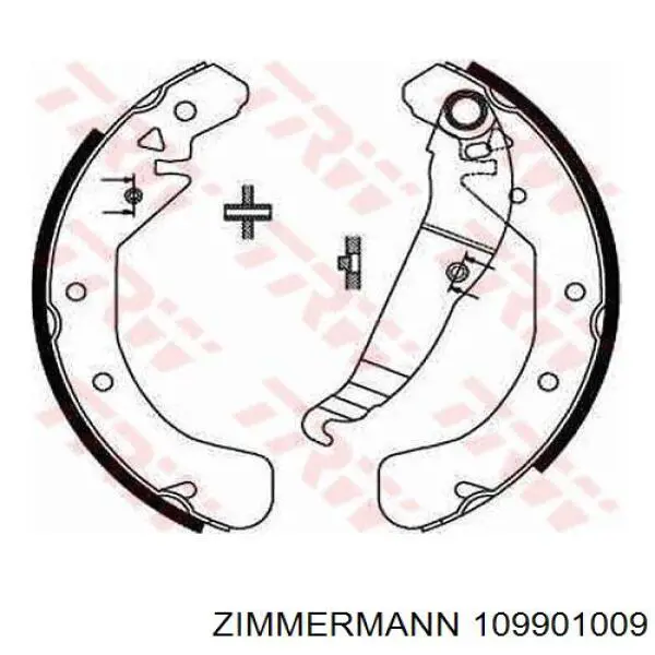 Колодки гальмові задні, барабанні 109901009 Zimmermann