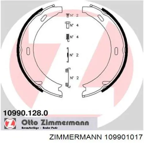 Купити 109901017 Zimmermann Гальмівні колодки гальма стоянки