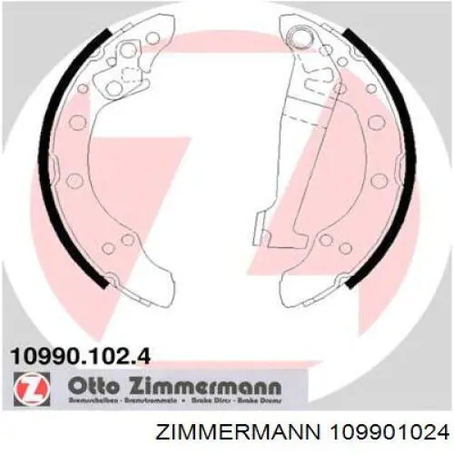 109901024 Zimmermann колодки гальмові задні, барабанні