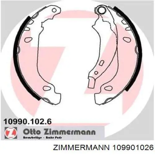 109901026 Zimmermann колодки гальмові задні, барабанні