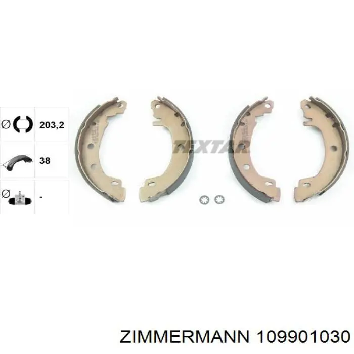 Колодки гальмові задні, барабанні 109901030 Zimmermann