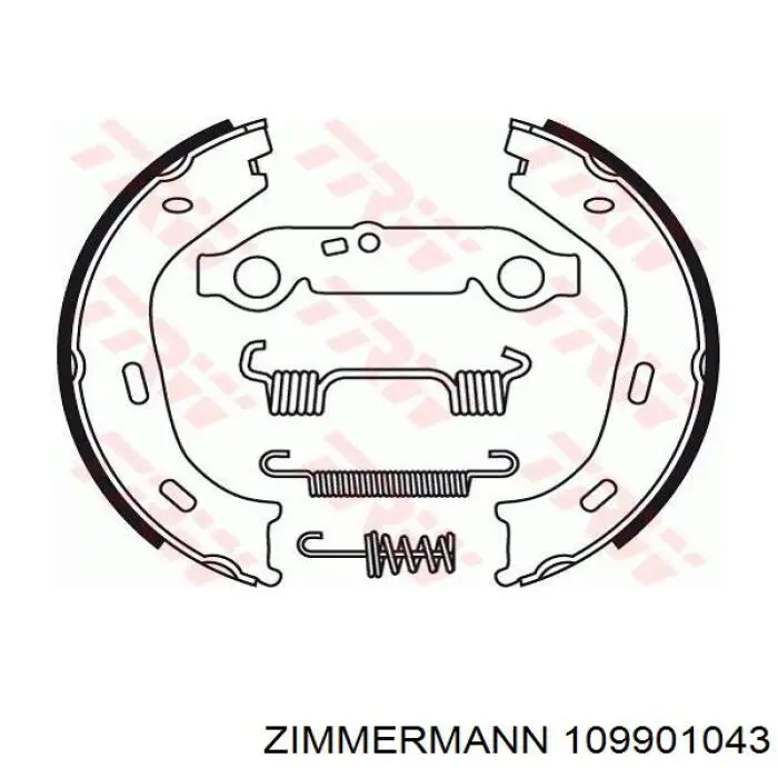 Колодки ручника/стоянкового гальма 109901043 Zimmermann