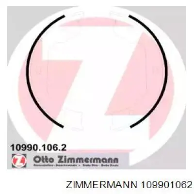 Колодки ручника / стоянкового гальма Zimmermann 109901062 ціна, від 20.00 USD