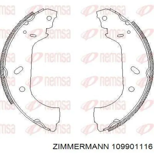 Колодки гальмові задні, барабанні 109901116 Zimmermann