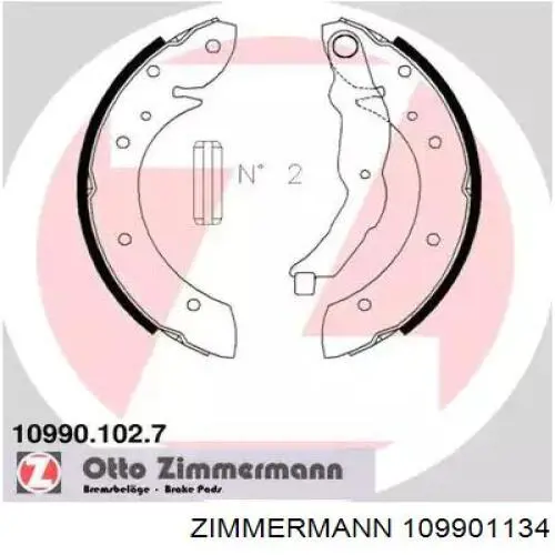 Колодки гальмові задні, барабанні 109901134 Zimmermann