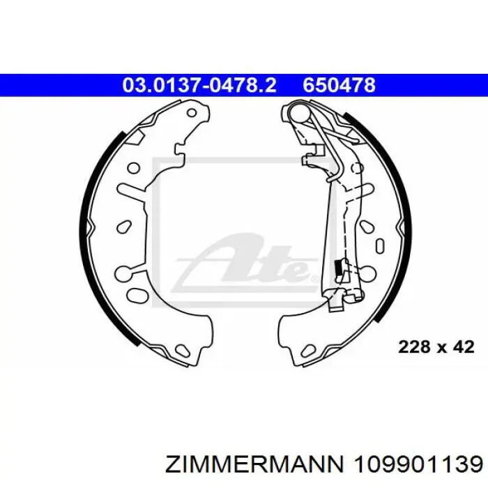 Купити 109901139 Zimmermann Колодки гальмові задні, барабанні