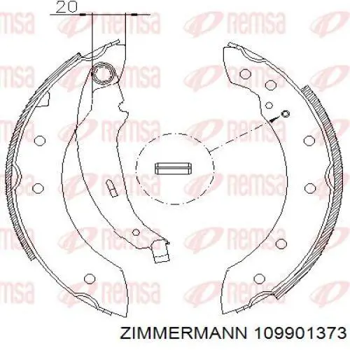 Купити 109901373 Zimmermann Колодки гальмові задні, барабанні