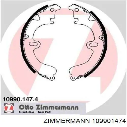 109901474 Zimmermann колодки гальмові задні, барабанні