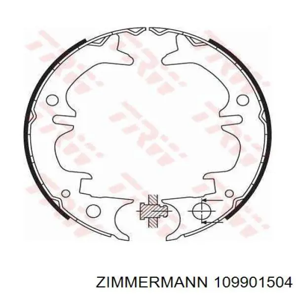 Колодки ручника/стоянкового гальма 109901504 Zimmermann